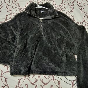 High Neck Half Zip Sherpa Sweatshirt